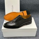 Alberto Gilardino Croc-Embossed Medallion Oxford Shoe
