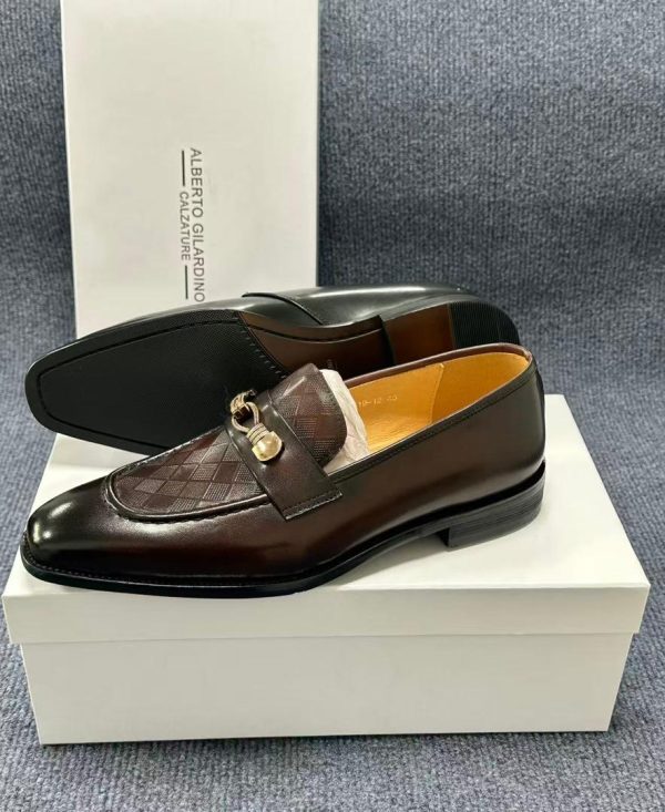 Alberto Gilardino Textured Bit Loafer
