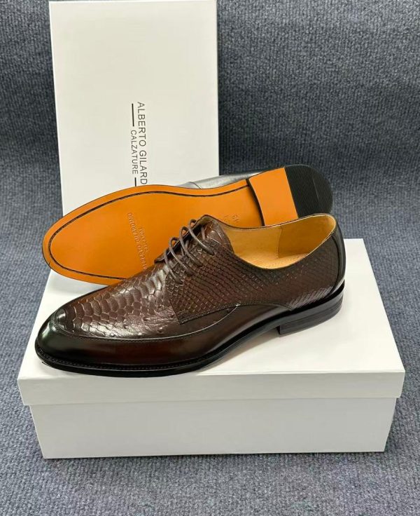 Alberto Gilardino Triple-Textured Derby Shoe